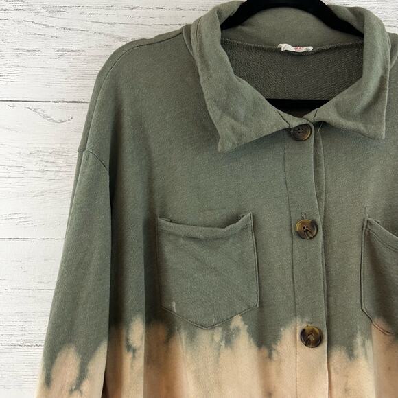 Fantastic Fawn Bleach Dye Oversized Shacket Size S - Picture 10 of 10